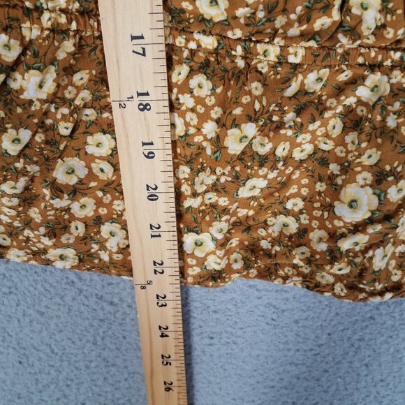 Old Navy Tank Top Women's 2X Floral Cottagecore Crop Brown Cream Summer Feminine - Picture 8 of 12